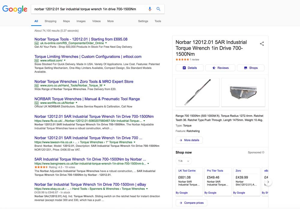 Integrated Rich Media Google Shopping Results