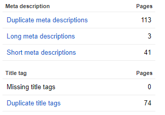 old search console html improvements