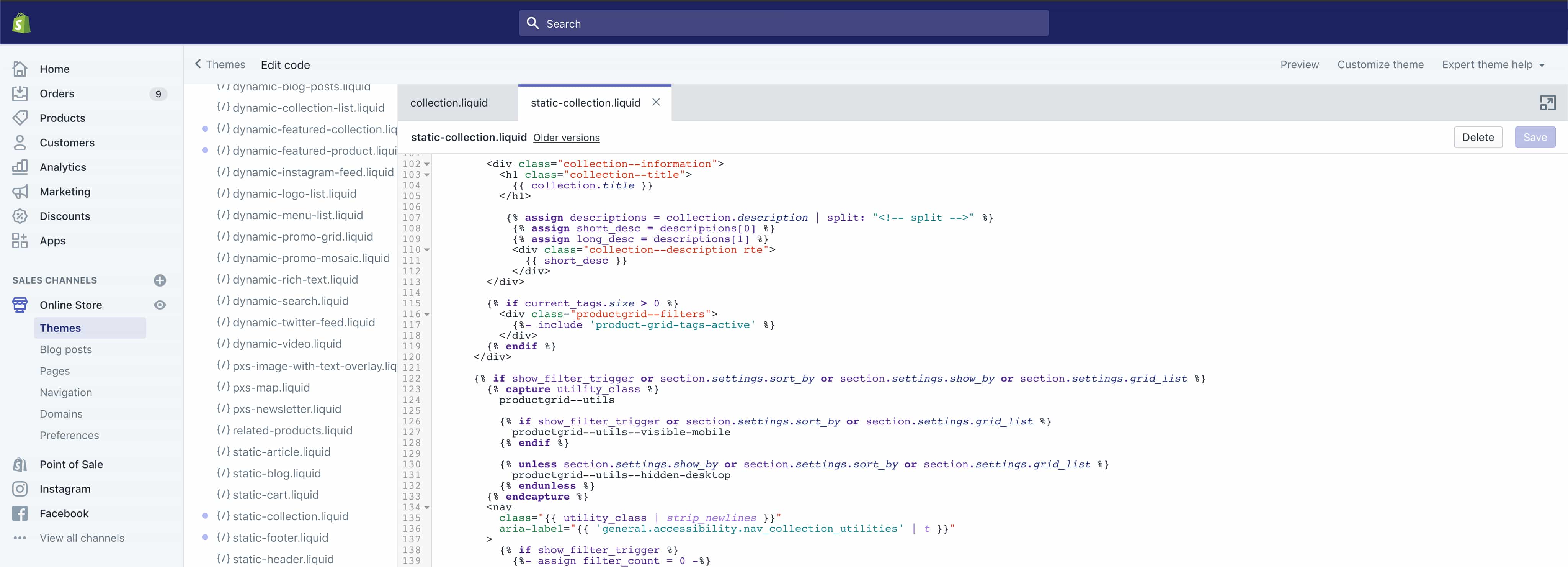 Shopify Edit Theme