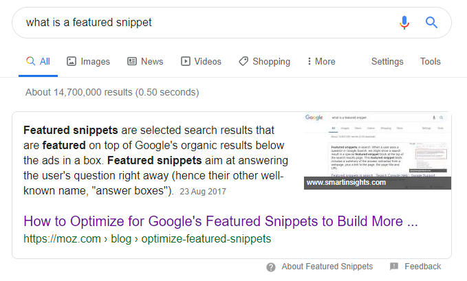 featured snippet