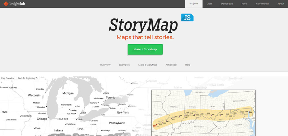 storymap js interface