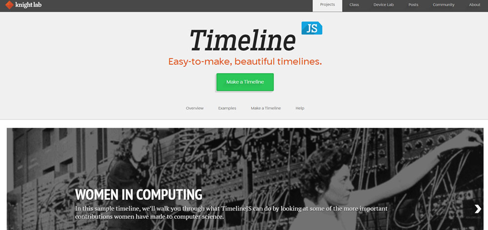 timeline js interface